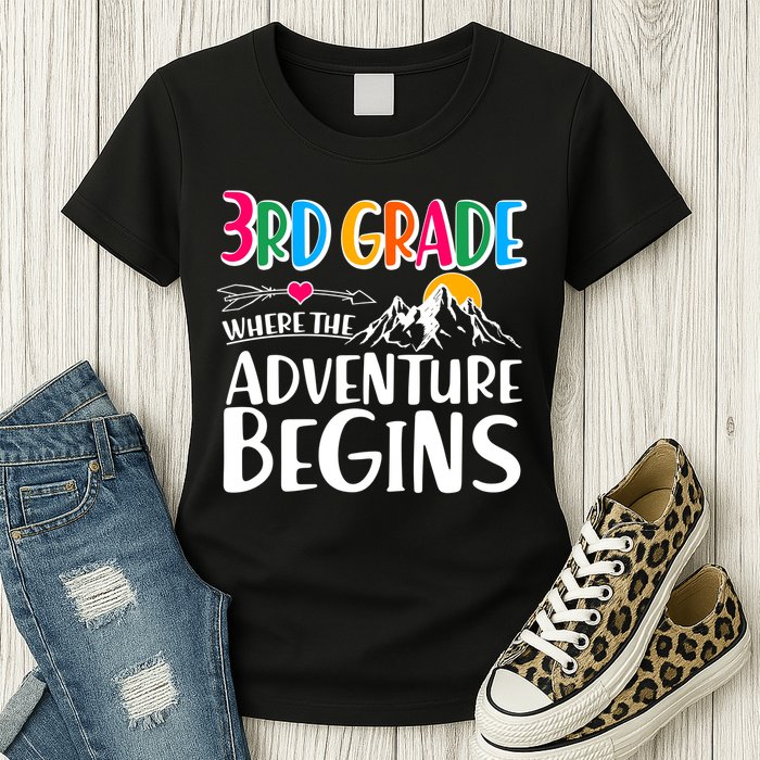 3rd Grade Where The Adventure Begins Womens T-Shirt