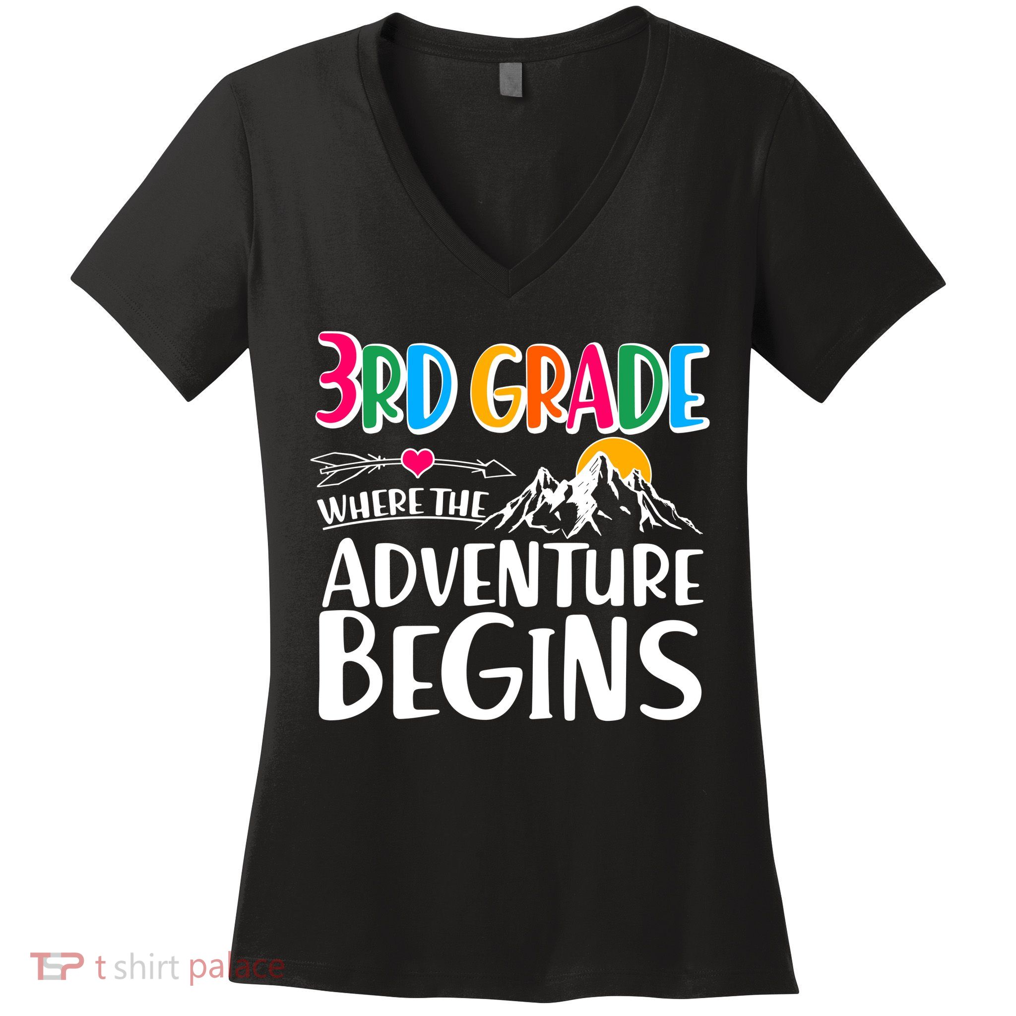 3rd Grade Where The Adventure Begins Women's V-Neck T-Shirt