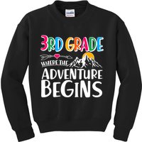 3rd Grade Where The Adventure Begins Kids Sweatshirt