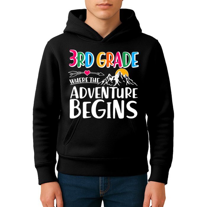 3rd Grade Where The Adventure Begins Kids Hoodie