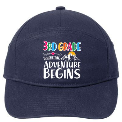 3rd Grade Where The Adventure Begins 7-Panel Snapback Hat