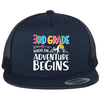 3rd Grade Where The Adventure Begins Flat Bill Trucker Hat