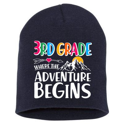 3rd Grade Where The Adventure Begins Short Acrylic Beanie