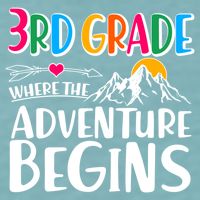 3rd Grade Where The Adventure Begins Sueded Cloud Jersey T-Shirt