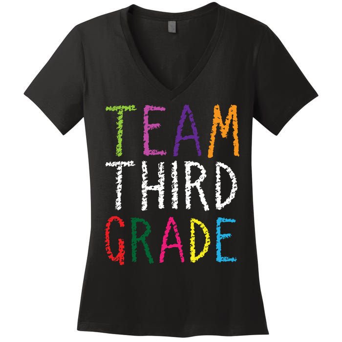 3rd Team Third Grade Women's V-Neck T-Shirt