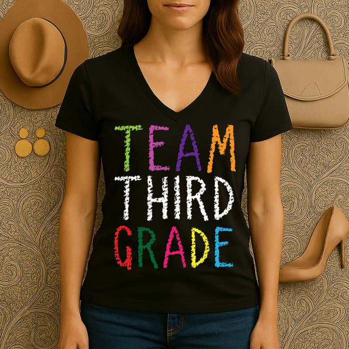 3rd Team Third Grade Women's V-Neck T-Shirt