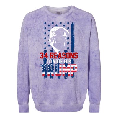 34 Reasons To Vote For Trump Colorblast Crewneck Sweatshirt