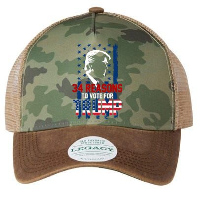 34 Reasons To Vote For Trump Legacy Tie Dye Trucker Hat