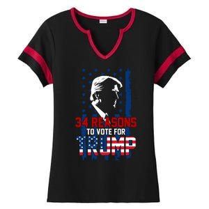 34 Reasons To Vote For Trump Ladies Halftime Notch Neck Tee