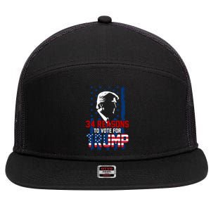 34 Reasons To Vote For Trump 7 Panel Mesh Trucker Snapback Hat