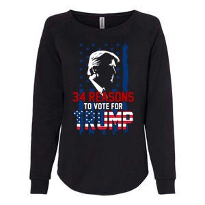 34 Reasons To Vote For Trump Womens California Wash Sweatshirt