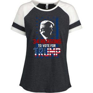 34 Reasons To Vote For Trump Enza Ladies Jersey Colorblock Tee