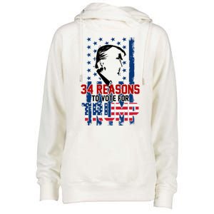 34 Reasons To Vote For Trump Womens Funnel Neck Pullover Hood