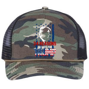 34 Reasons To Vote For Trump Retro Rope Trucker Hat Cap