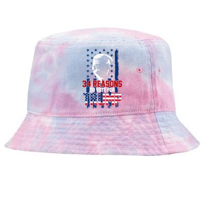 34 Reasons To Vote For Trump Tie-Dyed Bucket Hat