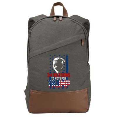 34 Reasons To Vote For Trump Cotton Canvas Backpack