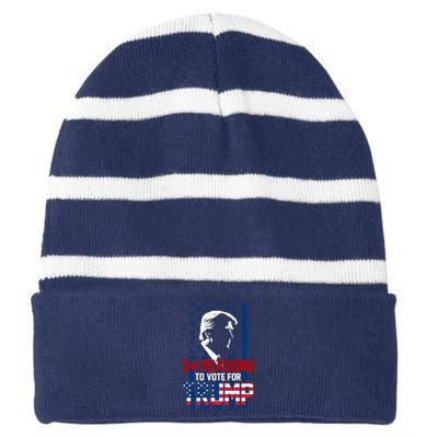 34 Reasons To Vote For Trump Striped Beanie with Solid Band