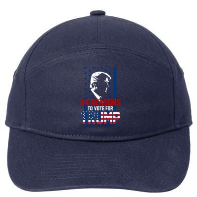 34 Reasons To Vote For Trump 7-Panel Snapback Hat