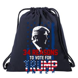 34 Reasons To Vote For Trump Drawstring Bag