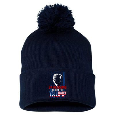 34 Reasons To Vote For Trump Pom Pom 12in Knit Beanie