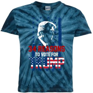 34 Reasons To Vote For Trump Kids Tie-Dye T-Shirt