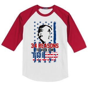 34 Reasons To Vote For Trump Kids Colorblock Raglan Jersey