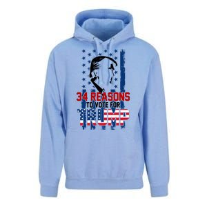 34 Reasons To Vote For Trump Unisex Surf Hoodie