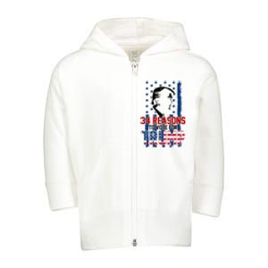 34 Reasons To Vote For Trump Toddler Zip Fleece Hoodie