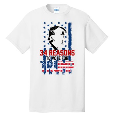 34 Reasons To Vote For Trump Tall T-Shirt