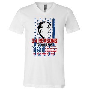 34 Reasons To Vote For Trump V-Neck T-Shirt