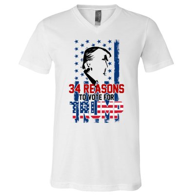 34 Reasons To Vote For Trump V-Neck T-Shirt