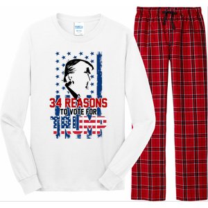 34 Reasons To Vote For Trump Long Sleeve Pajama Set