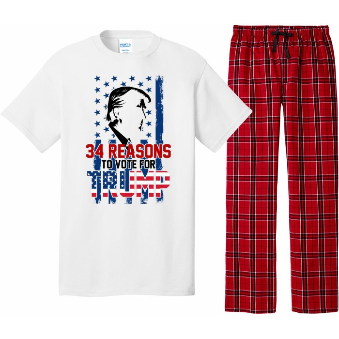 34 Reasons To Vote For Trump Pajama Set