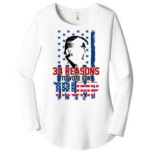 34 Reasons To Vote For Trump Women's Perfect Tri Tunic Long Sleeve Shirt