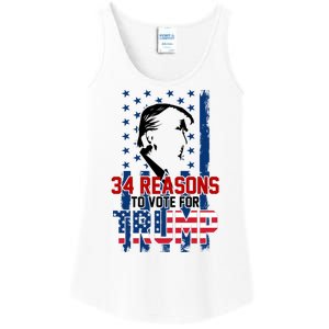 34 Reasons To Vote For Trump Ladies Essential Tank