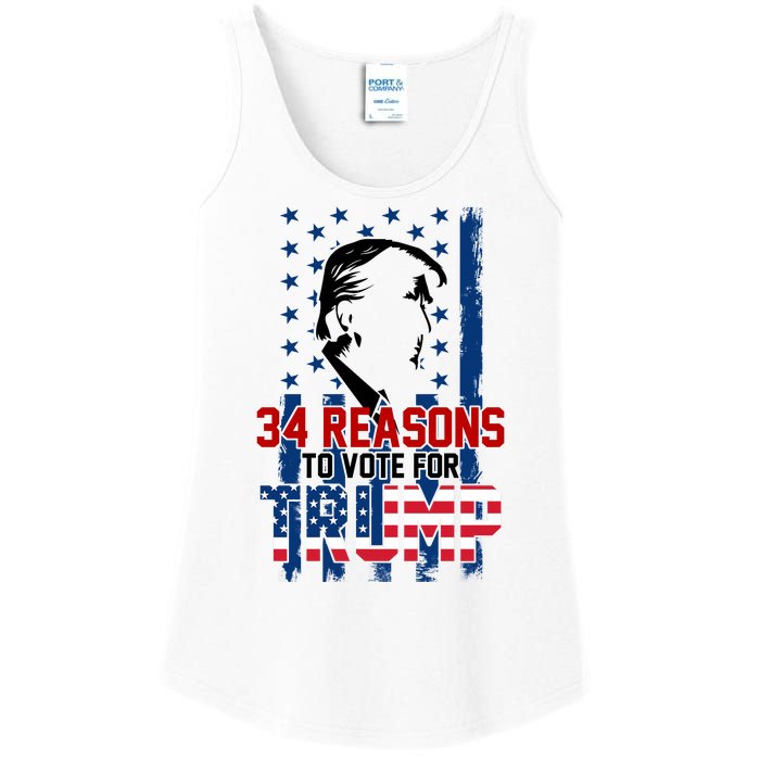 34 Reasons To Vote For Trump Ladies Essential Tank