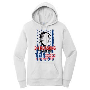 34 Reasons To Vote For Trump Women's Pullover Hoodie