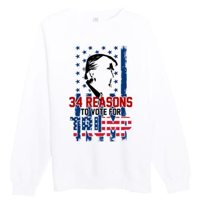 34 Reasons To Vote For Trump Premium Crewneck Sweatshirt