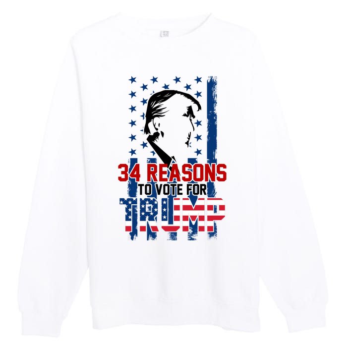 34 Reasons To Vote For Trump Premium Crewneck Sweatshirt