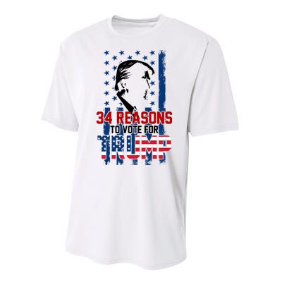 34 Reasons To Vote For Trump Performance Sprint T-Shirt