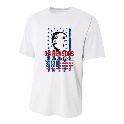 34 Reasons To Vote For Trump Youth Performance Sprint T-Shirt