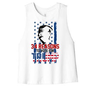 34 Reasons To Vote For Trump Women's Racerback Cropped Tank