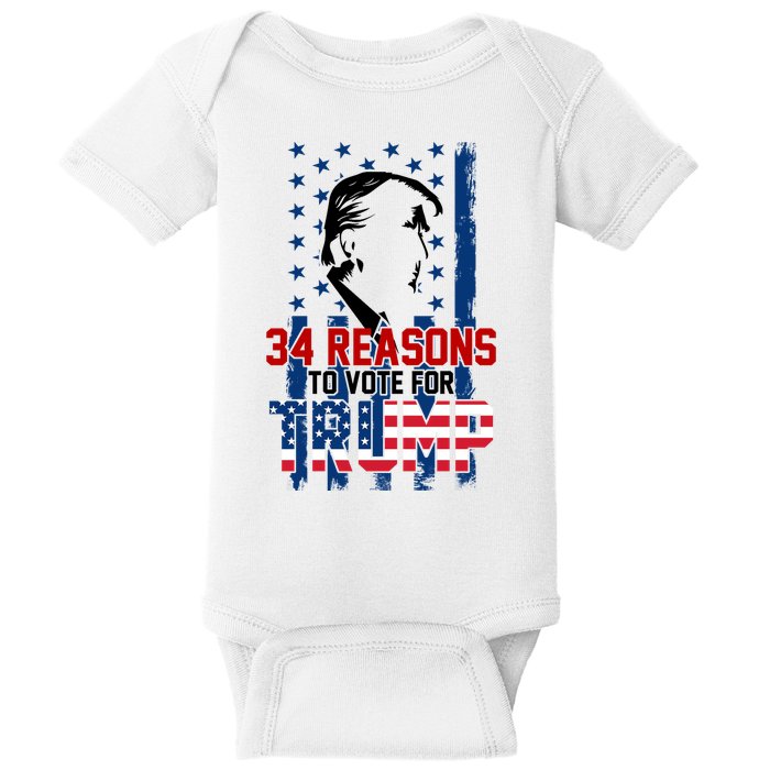 34 Reasons To Vote For Trump Baby Bodysuit