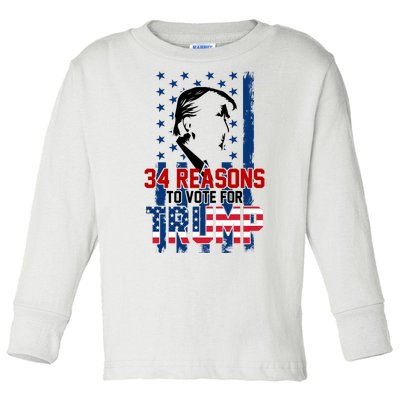 34 Reasons To Vote For Trump Toddler Long Sleeve Shirt