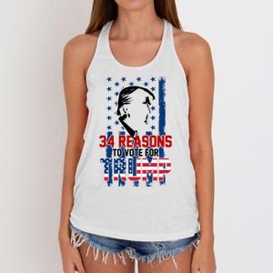 34 Reasons To Vote For Trump Women's Knotted Racerback Tank