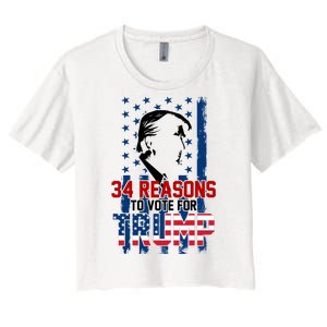 34 Reasons To Vote For Trump Women's Crop Top Tee