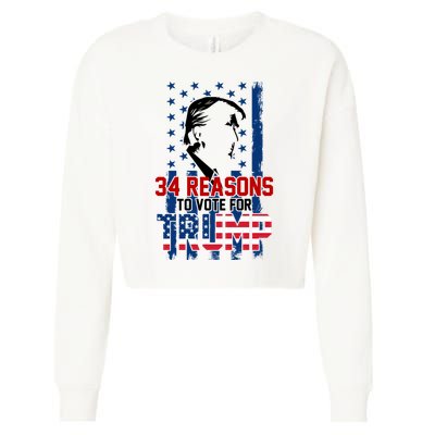 34 Reasons To Vote For Trump Cropped Pullover Crew