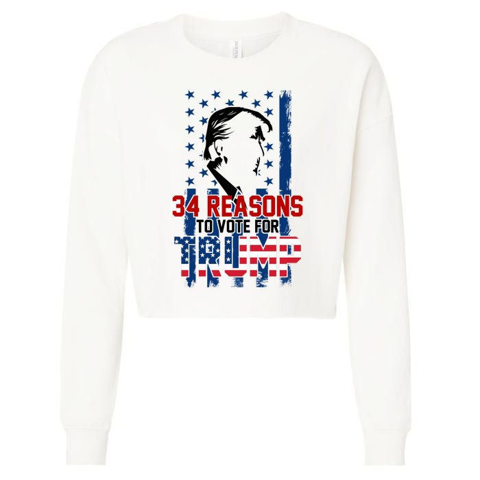 34 Reasons To Vote For Trump Cropped Pullover Crew