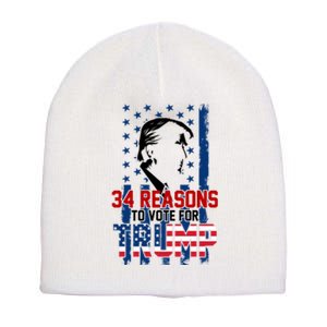 34 Reasons To Vote For Trump Short Acrylic Beanie