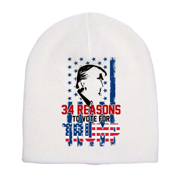 34 Reasons To Vote For Trump Short Acrylic Beanie